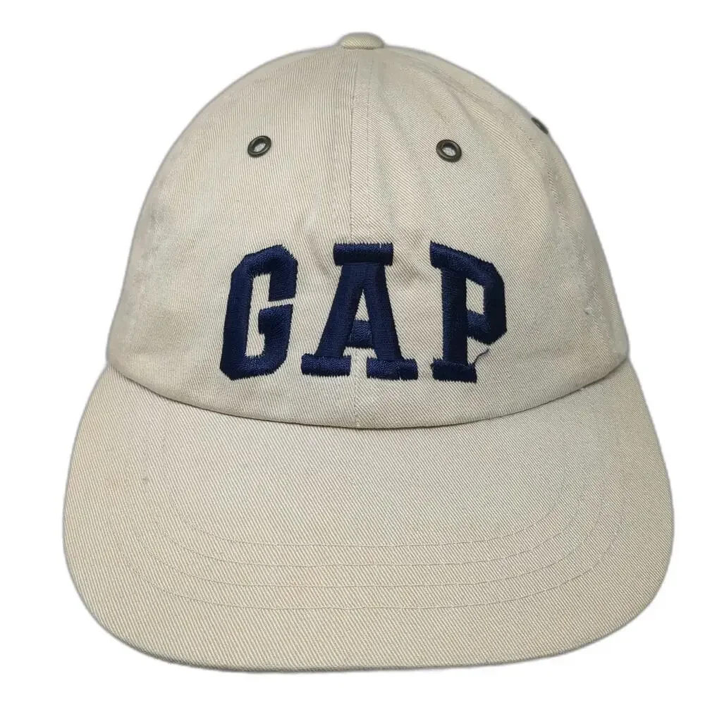 GAP Baseball Cap Beige One Size Blue Embroidered Slideback Hat September 26 1997